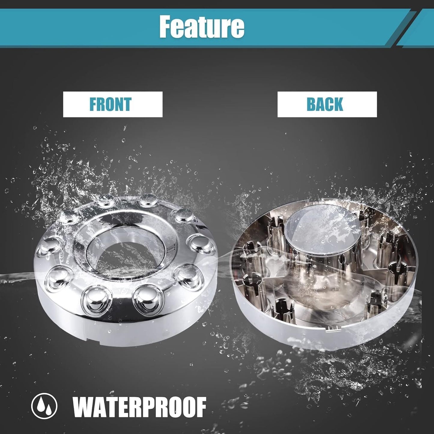 Wheel Center Hub Caps Dually 10 Lug For 05-17 Ford F450 F550 Super Duty 1 PAIR