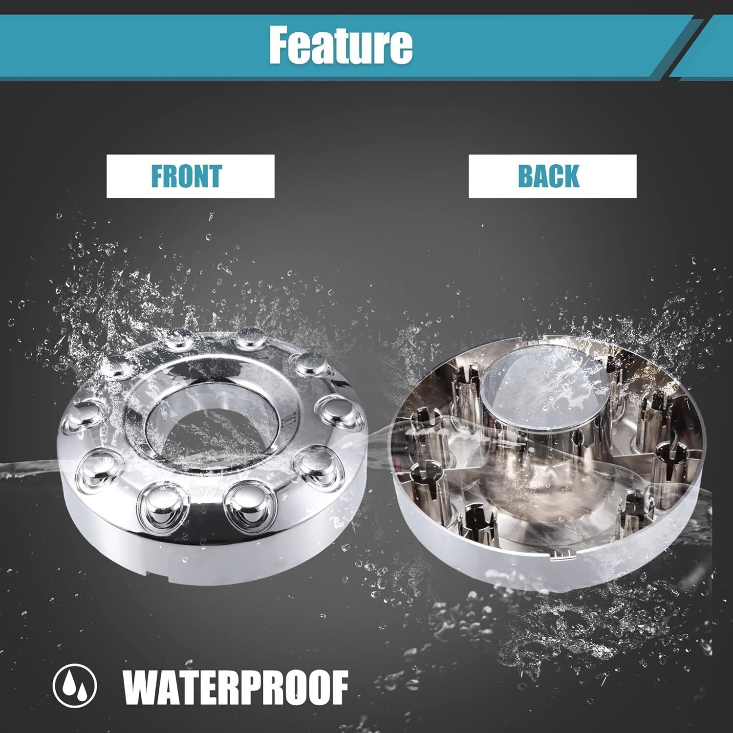 Wheel Center Hub Caps Dually 10 Lug For 05-17 Ford F450 F550 Super Duty 1 PAIR