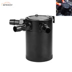 3-Port Oil Catch Can Tank Reservoir Air-Oil Separator Racing Baffled Aluminum