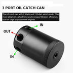 3-Port Oil Catch Can Tank Reservoir Air-Oil Separator Racing Baffled Aluminum