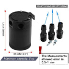 3-Port Oil Catch Can Tank Reservoir Air-Oil Separator Racing Baffled Aluminum