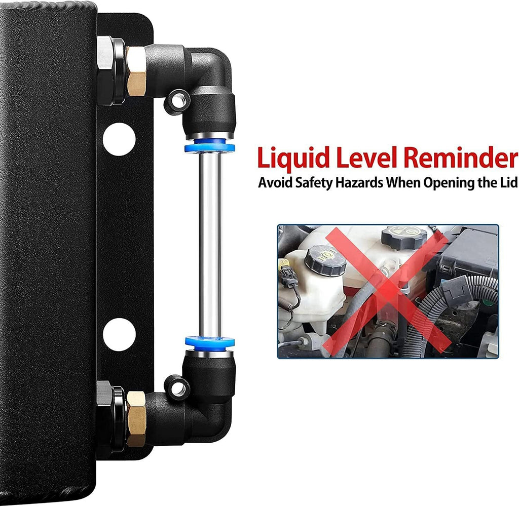Car Overflow Coolant Radiator Tank,Reservoir Expansion,Universal 1L Aluminum BK