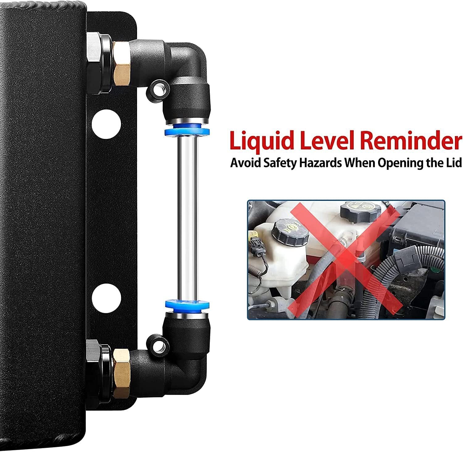 Car Overflow Coolant Radiator Tank,Reservoir Expansion,Universal 1L Aluminum BK