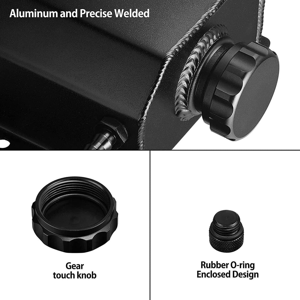 Car Overflow Coolant Radiator Tank,Reservoir Expansion,Universal 1L Aluminum BK