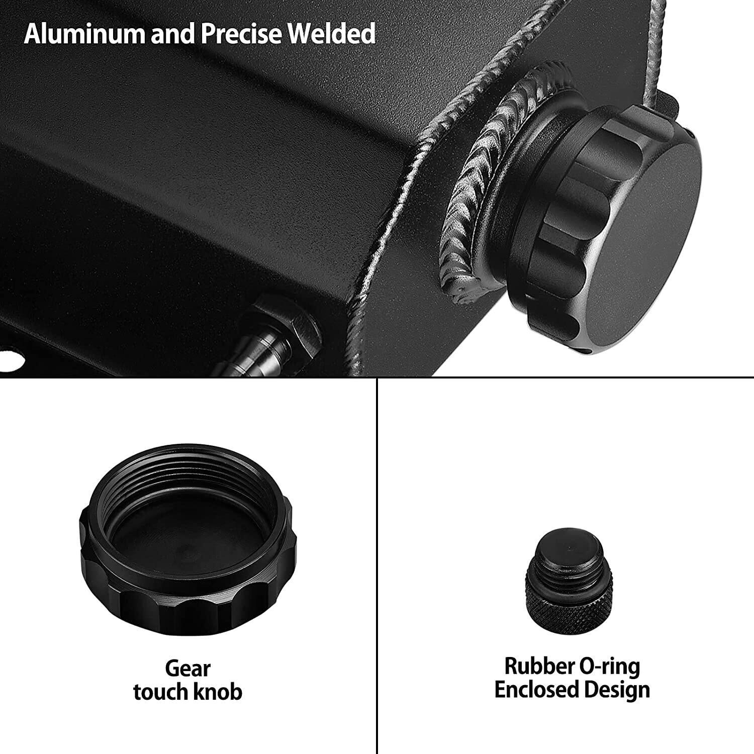 Car Overflow Coolant Radiator Tank,Reservoir Expansion,Universal 1L Aluminum BK