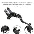 7/8" Motorcycle Handlebar Hydraulic Brake Master Cylinder & Clutch Lever Black