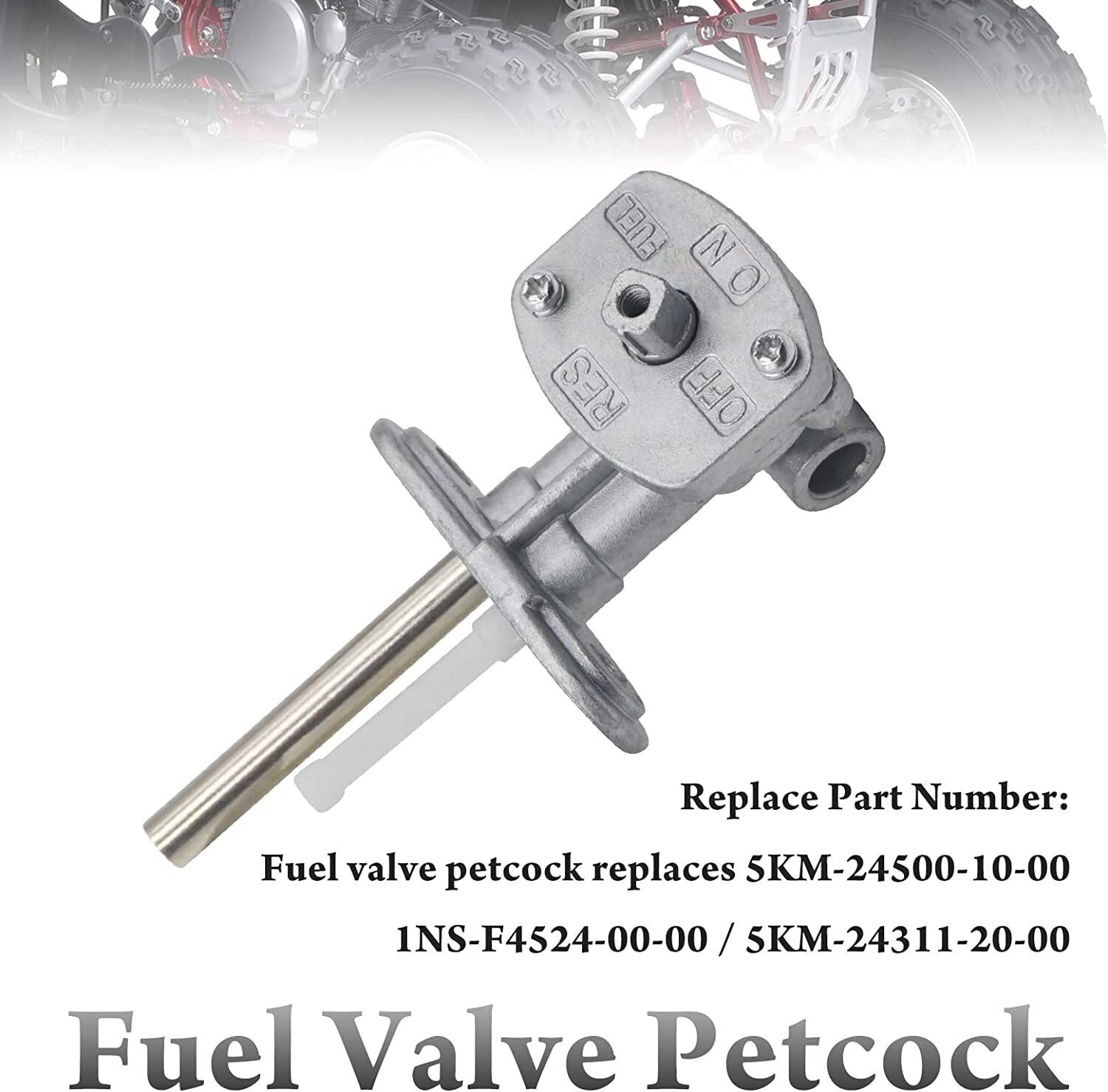 Fuel Valve Petcock & Lever Screw For Yamaha Grizzly Bruin YFM350, Grizzly YFM660