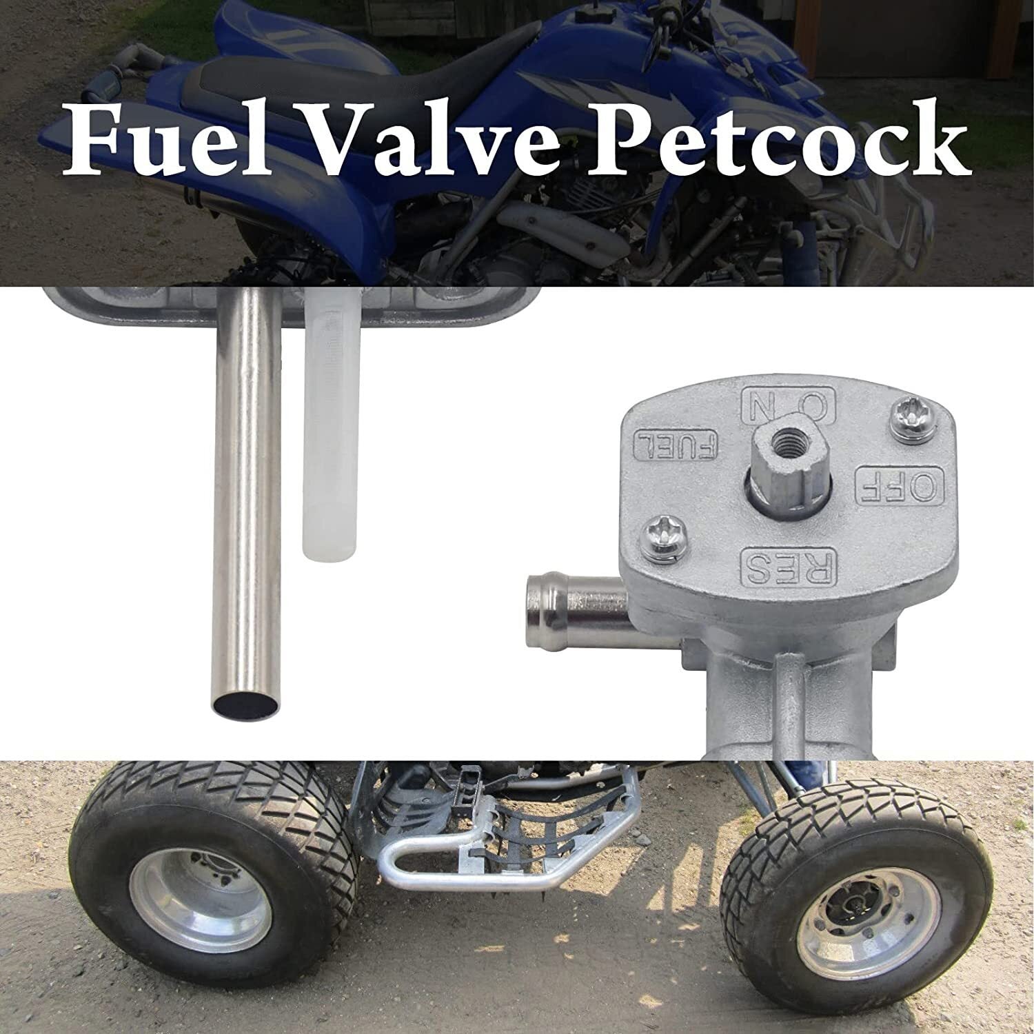 Fuel Valve Petcock & Lever Screw For Yamaha Grizzly Bruin YFM350, Grizzly YFM660