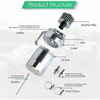 Oil Catch Can Kit Reservoir Baffled Tank with Breather Hose Universal Sliver
