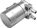 Oil Catch Can Kit Reservoir Baffled Tank with Breather Hose Universal Sliver