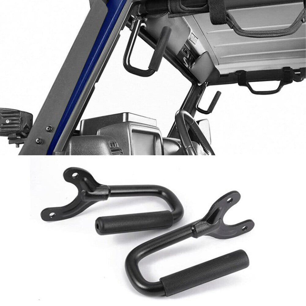 A Pair Front Grab Handles w/Black Rubber Grips Fit For Jeep Wrangler TJ 97-06