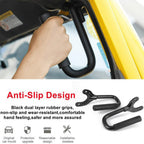 A Pair Front Grab Handles w/Black Rubber Grips Fit For Jeep Wrangler TJ 97-06