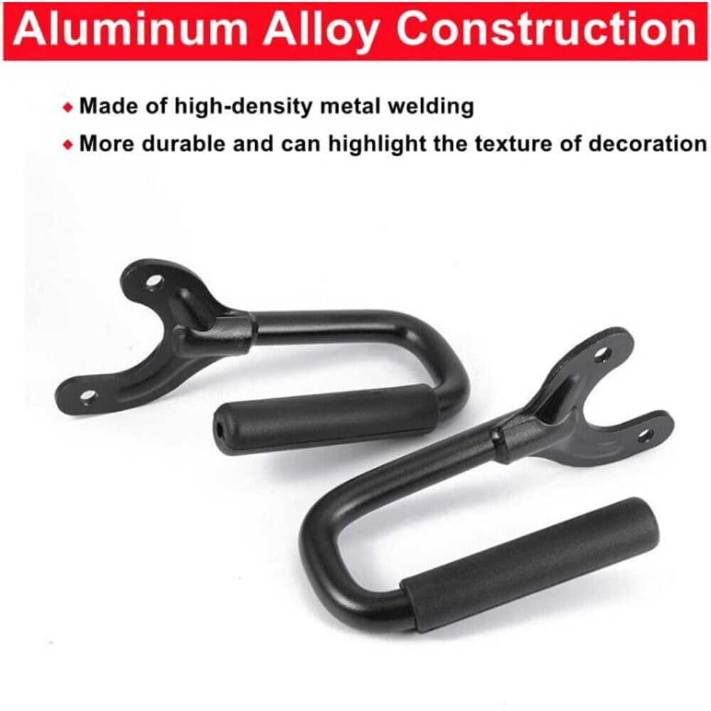 A Pair Front Grab Handles w/Black Rubber Grips Fit For Jeep Wrangler TJ 97-06