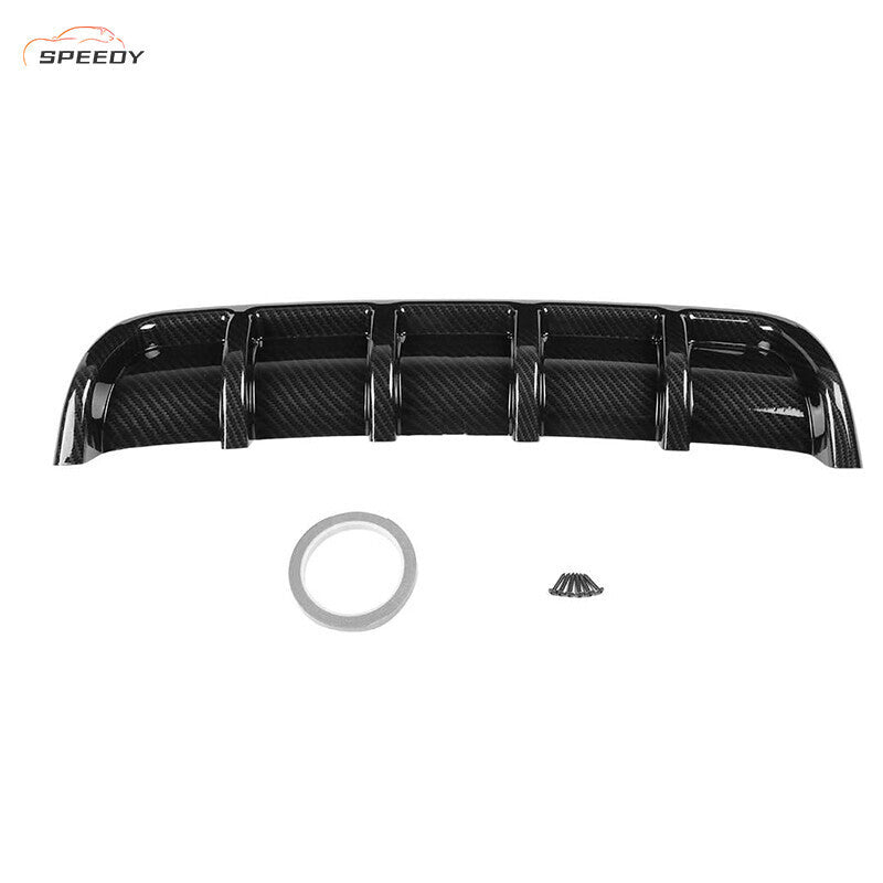 Universal Car Rear Bumper Lip Diffuser Lower Splitter Shark Fin 6 Wing