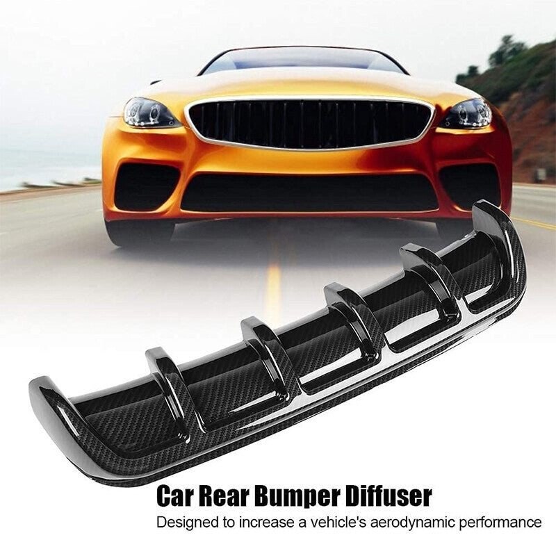 Universal Car Rear Bumper Lip Diffuser Lower Splitter Shark Fin 6 Wing