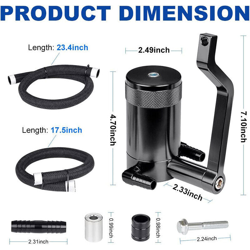 6.4L Z-Bracket Billet Oil Catch Can Kit For 11-21 Dodge Challenger Chrysler 5.7L