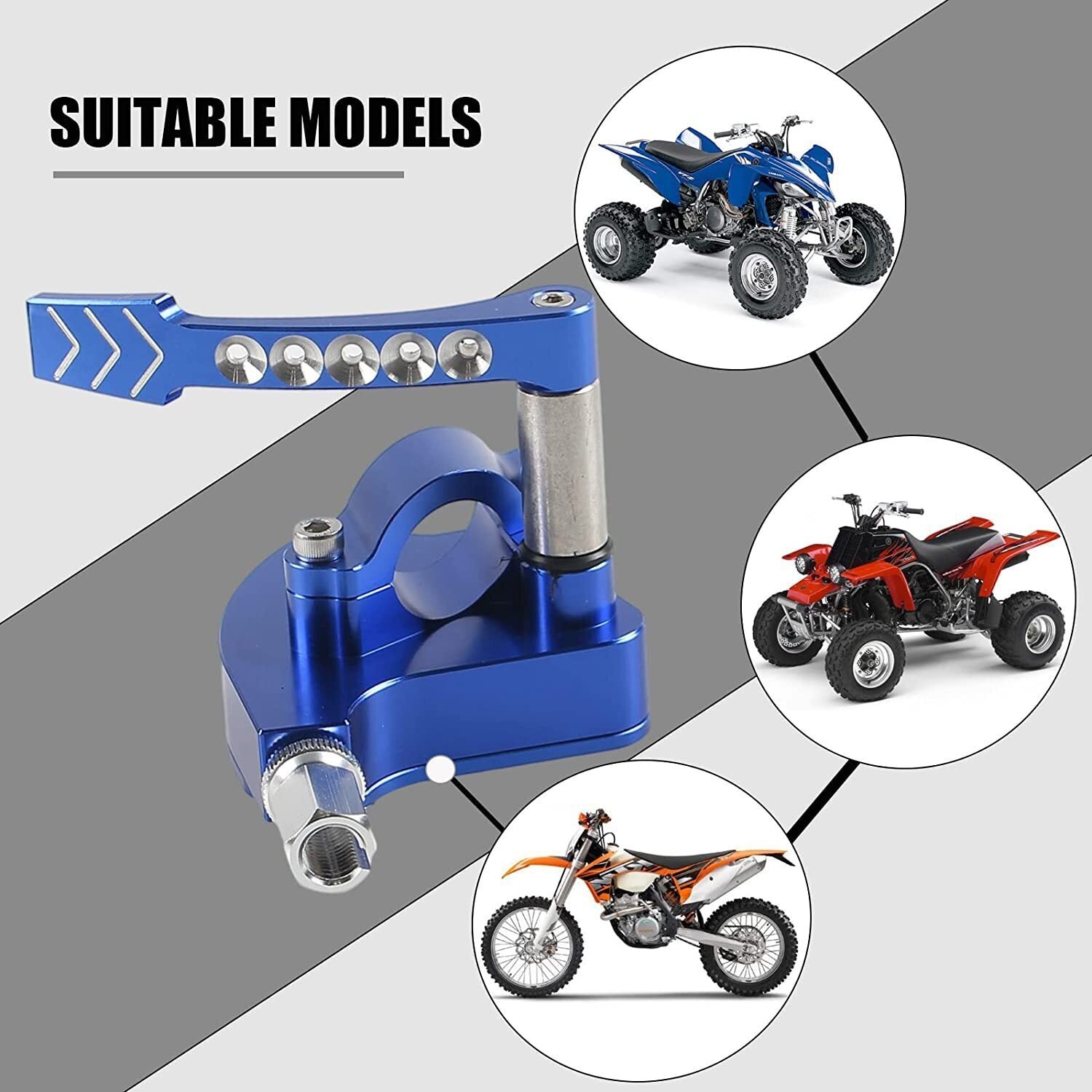 Universal Billet CNC 7/8" ATV Throttle Lever Thumb Controller for Yamaha Suzuki