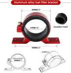 50MM Red Filter 100Micron Cleanable Inline Fuel Filter Red 6/8/10AN Adapter