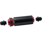 50MM Red Filter 100Micron Cleanable Inline Fuel Filter Red 6/8/10AN Adapter