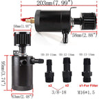 2-Port Oil Catch Can Kit Reservoir Petrol Diesel Turbo Baffled Universal Black