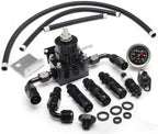 Universal Fuel Pressure Regulator Kit 100psi Guage AN6 Fuel Line Hose Fittings