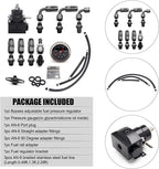 Universal Fuel Pressure Regulator Kit 100psi Guage AN6 Fuel Line Hose Fittings