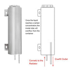 3"x10" Polished Stainless Steel Radiator Coolant Overflow Catch Puke Tank 32OZ