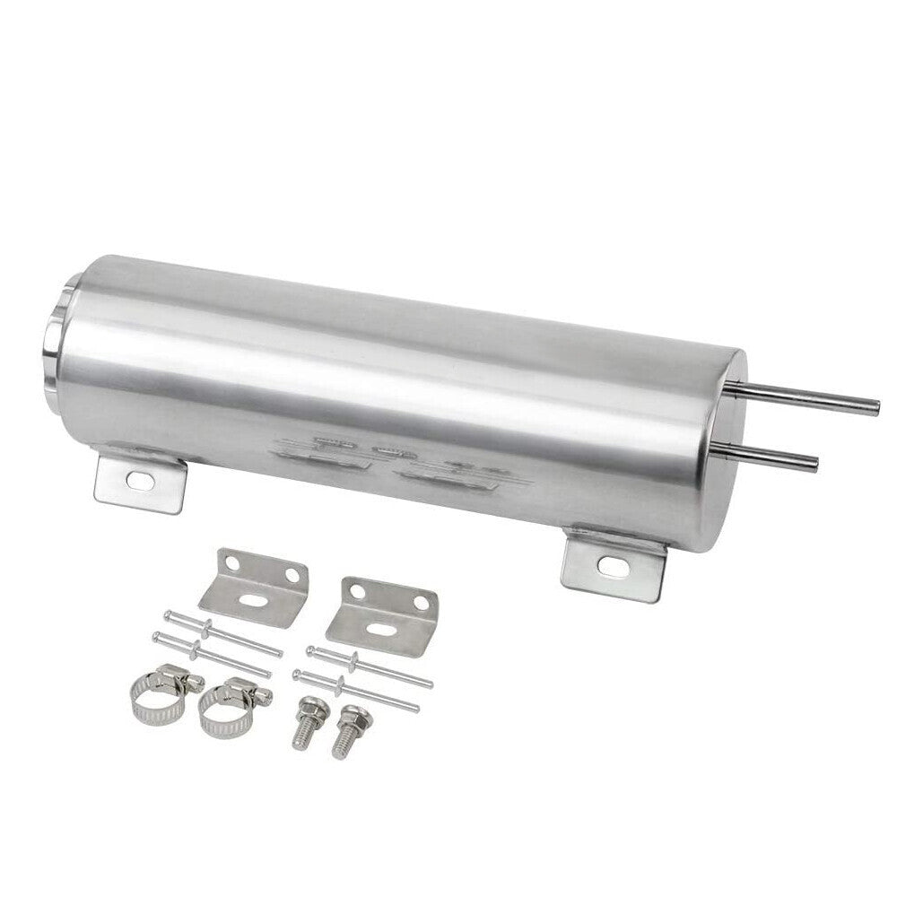 3"x10" Polished Stainless Steel Radiator Coolant Overflow Catch Puke Tank 32OZ