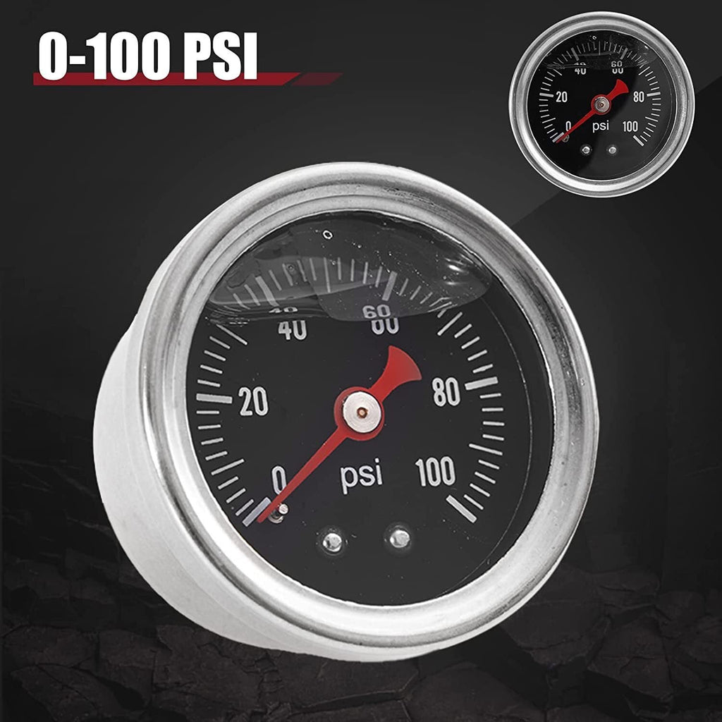 Adjustable Fuel Pressure Regulator Kit Oil 0-100psi Gauge -6AN Black
