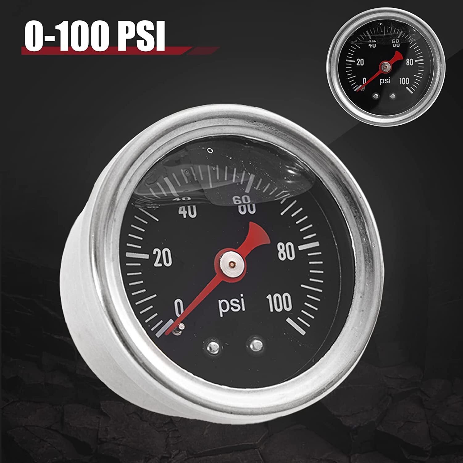 Adjustable Fuel Pressure Regulator Kit Oil 0-100psi Gauge -6AN Black