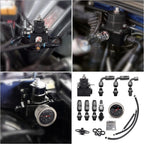 Adjustable Fuel Pressure Regulator Kit Oil 0-100psi Gauge -6AN Black