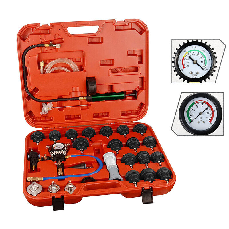 28pcs Radiator Pressure Tester Coolant Purge Refill Vacuum Cooling System Kit