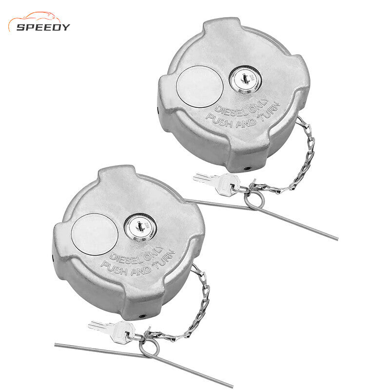 2x Aluminum Locking Diesel Fuel Cap Fit For Freightliner 572.1018 03-37017-002