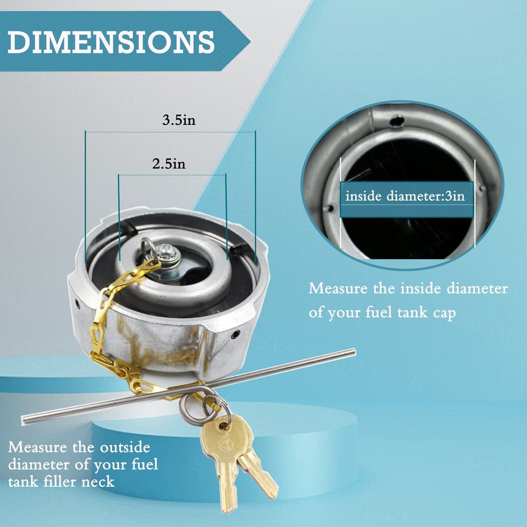 2x Aluminum Locking Diesel Fuel Cap Fit For Freightliner 572.1018 03-37017-002