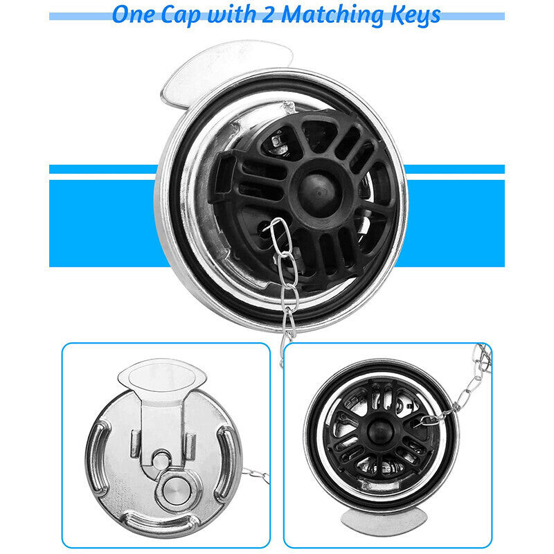 2X 600212 Locking Lever Fuel Cap 4" Fit For Peterbilt 11-04859-100 11-04859-200