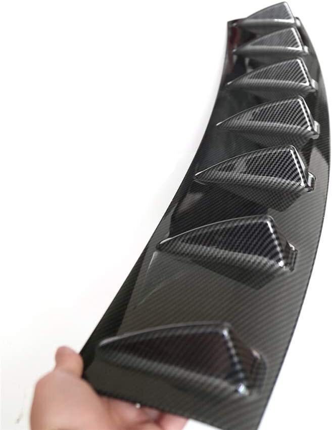 Universal Carbon Look Rear Lower Bumper Diffuser Fin Spoiler Lip Wing Splitter