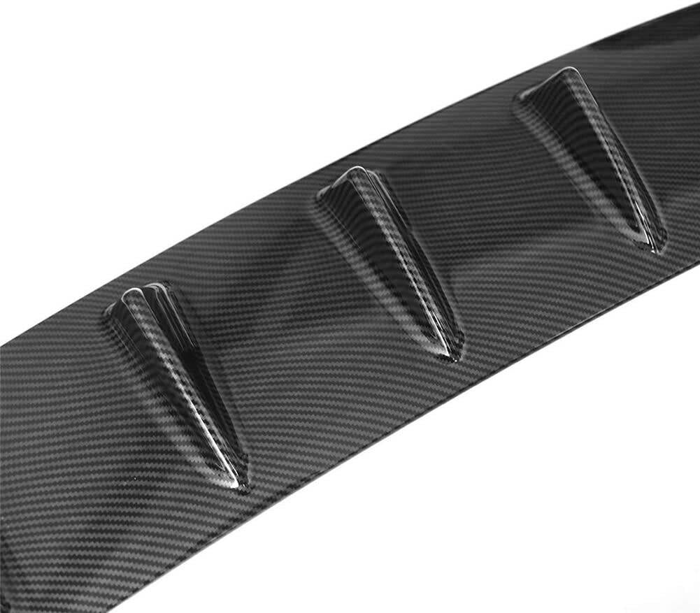 Universal Carbon Look Rear Lower Bumper Diffuser Fin Spoiler Lip Wing Splitter