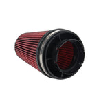 RED 4" inch Inlet Truck Air Filter Dry Flow Clamp-On Round Cone Air Intake
