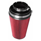 RED 4" inch Inlet Truck Air Filter Dry Flow Clamp-On Round Cone Air Intake