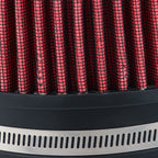 RED 4" inch Inlet Truck Air Filter Dry Flow Clamp-On Round Cone Air Intake