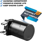 Engine Oil Catch Can Tank Kit with Hose Kit 300ml Aluminum Polish Black