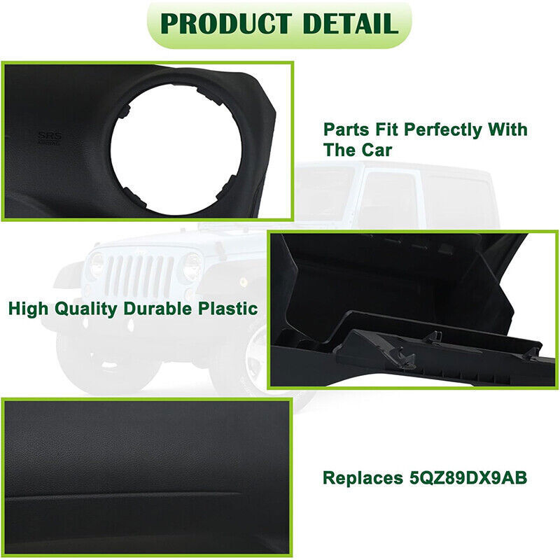 For 2015 16 17 2018 Jeep Wrangler JK Passenger Dashboard Dash Cover Trim Panel
