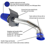 Cold Air Intake System w/ Filter Heat Shield for 14-18 Chevy GMC 1500 5.3L 6.2L