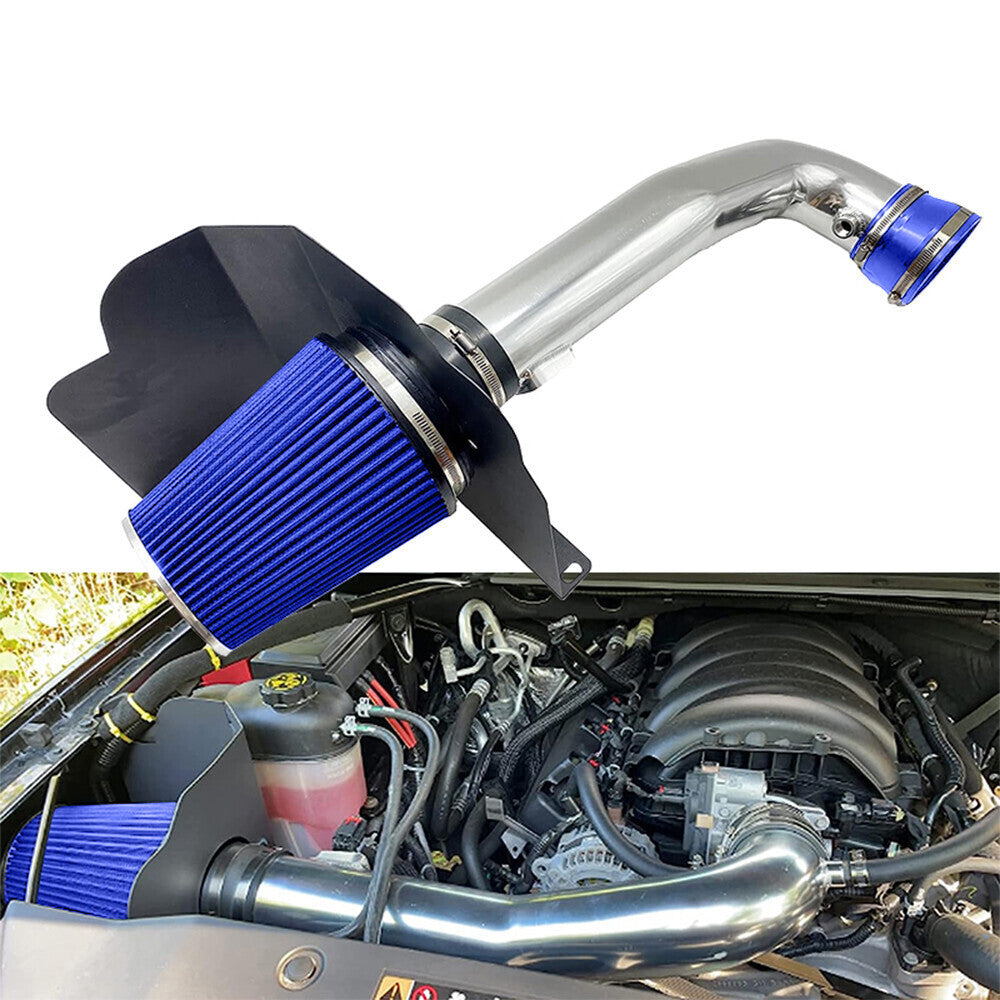 Cold Air Intake System w/ Filter Heat Shield for 14-18 Chevy GMC 1500 5.3L 6.2L