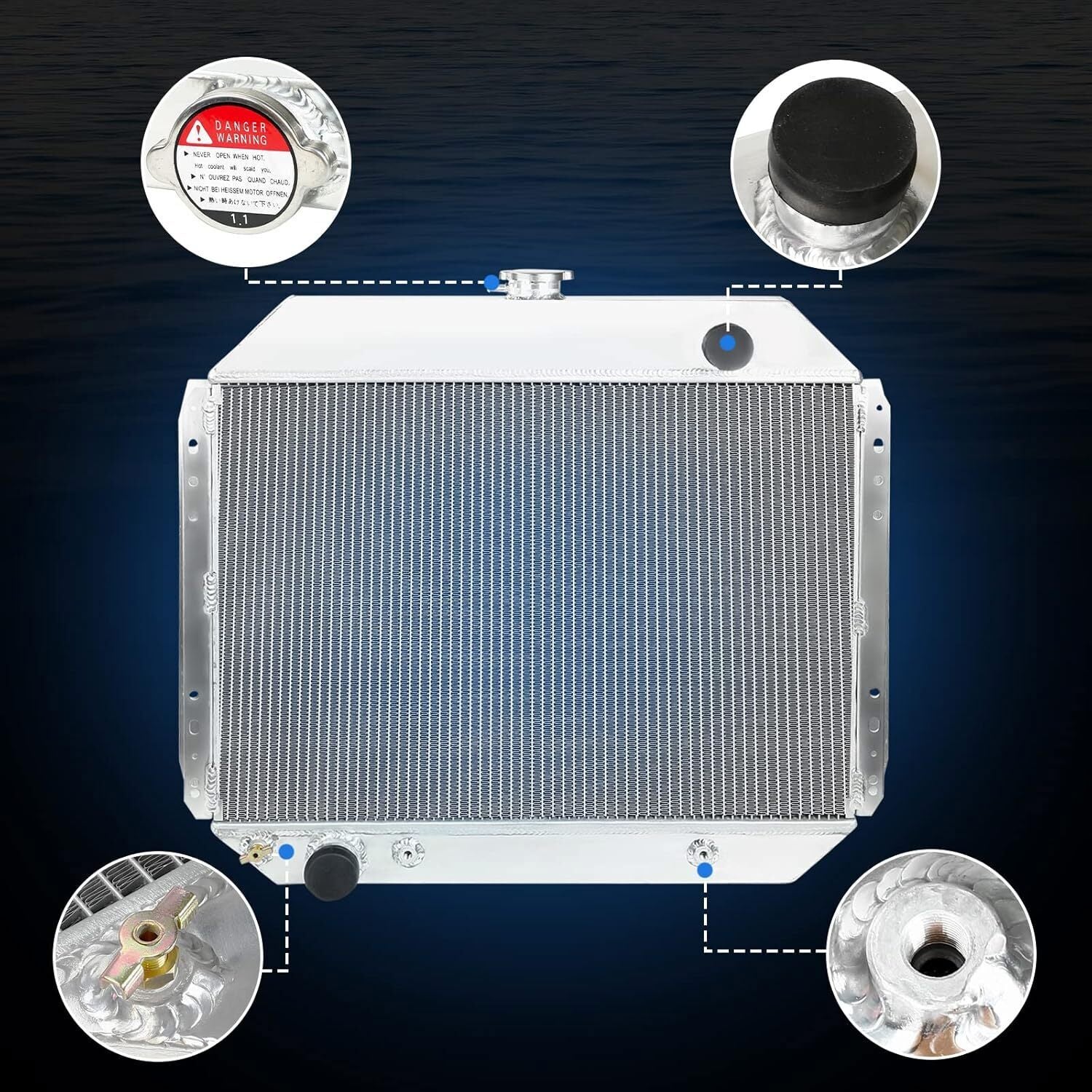 3 Row Aluminum Radiator For 68-79 Ford F-Series F100 F150 F250 F350 78-79 Bronco