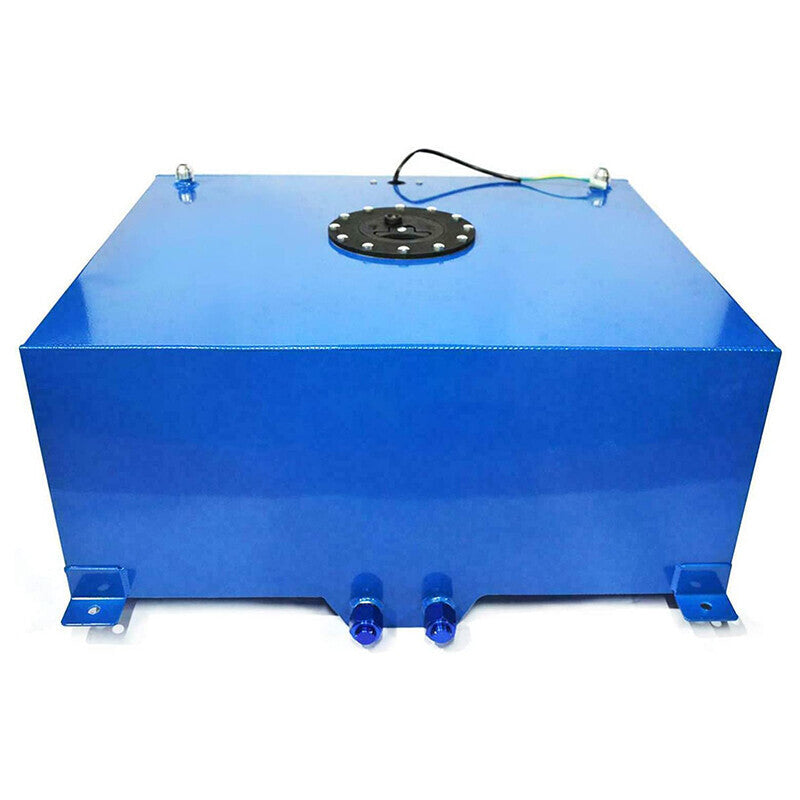 20 GALLON/76L BLUE ALUMINUM RACING/DRIFT FUEL/GAS CELL TANK+CAP+LEVEL SENDER