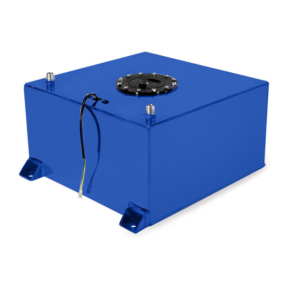 20 GALLON/76L BLUE ALUMINUM RACING/DRIFT FUEL/GAS CELL TANK+CAP+LEVEL SENDER
