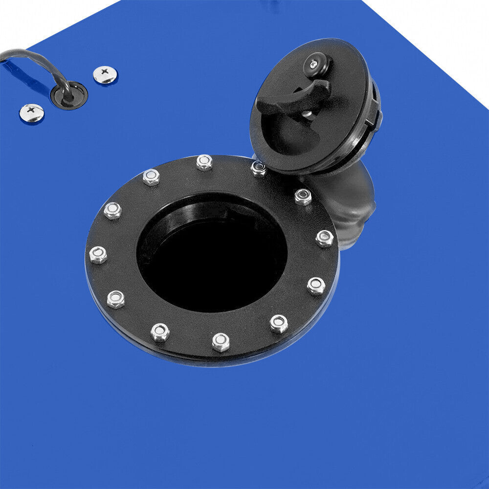 20 GALLON/76L BLUE ALUMINUM RACING/DRIFT FUEL/GAS CELL TANK+CAP+LEVEL SENDER