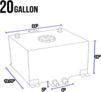 20 GALLON/76L BLUE ALUMINUM RACING/DRIFT FUEL/GAS CELL TANK+CAP+LEVEL SENDER