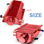 2L Red Aluminum Coolant Radiator Overflow Reservoir Expansion Water Tank